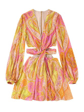 legant Print Hollow Out Pleated Mini Boho Dress InsStreet